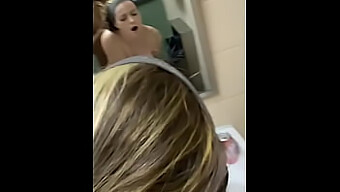 Cute Girl'S Anal Creampie Surprise In Public Bathroom