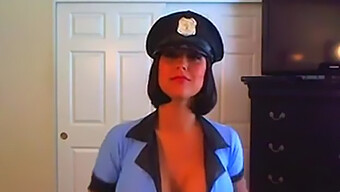 Busty Police Officer Enjoys Sex Toy On Camera