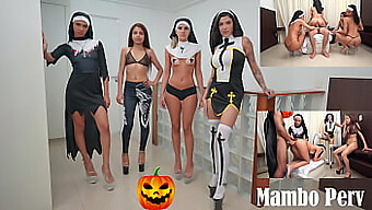 Monjas Temáticas De Halloween Se Involucran En Actos Sexuales Y Sexo Grupal Inverso (De Culo A Boca, Atogm)