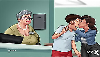 La Milf Se Quita Los Dientes Y Chupa El E3 En Un Juego De Dibujos Animados