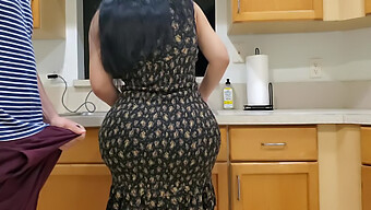 Amateur Stepmom And Stepson'S Passionate Encounter In The Kitchen